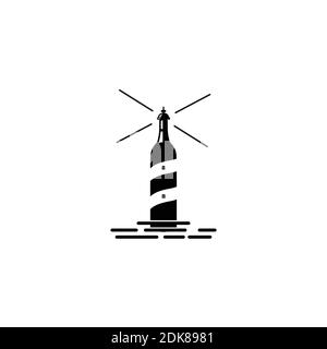 lighthouse bottle logo. lighthouse icon Illuatration. Stock Vector