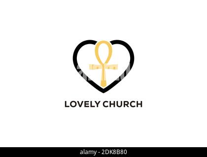 symbol lovely church Logo Template Design inspiration Stock Vector