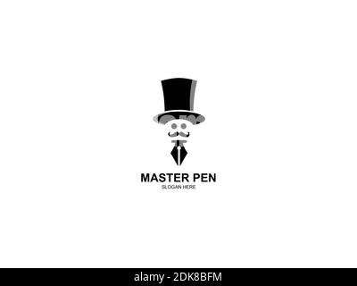 icon master pen Logo symbol Template inspiration Stock Vector
