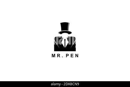 Mr. pen Logo symbol Template Design Stock Vector