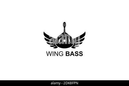 wing bass logo symbol icon design inspiration. Stock Vector