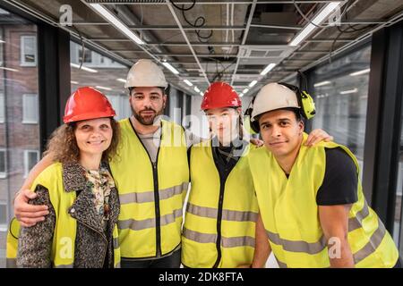 Workers at construction site Stock Photo