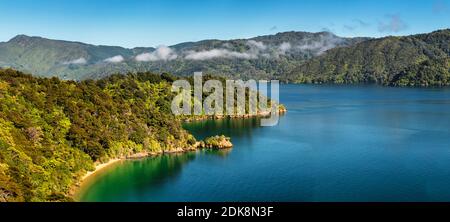 Governor's Bay, Queen Charlotte Sound, Marlborough Sounds, Picton, South Island, New Zealand Stock Photo