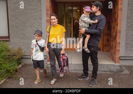 Family with two sons Stock Photo