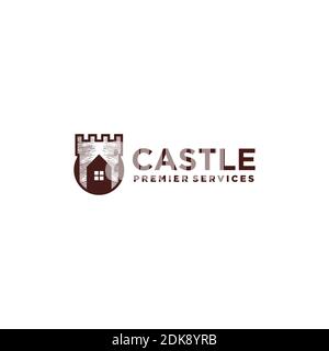 The main castle logo service Stock Vector