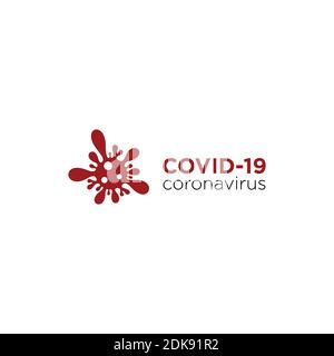 Covid-19 Coronavirus concept inscription typography design logo. World Health organization WHO introduced new official name for Coronavirus disease na Stock Vector