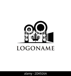 Maple film maker / vlog logo design inspiration Stock Vector