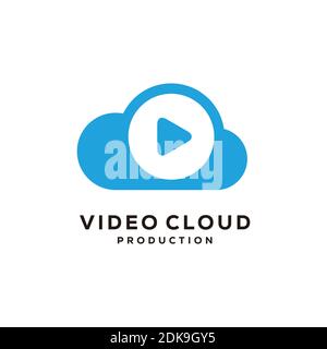 Video Cloud Logo Design Template Stock Vector