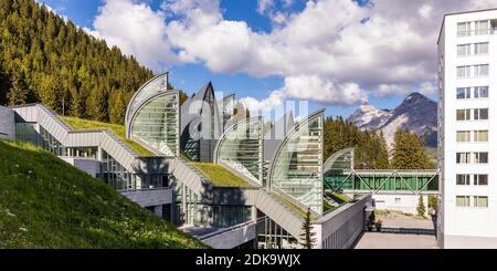 Switzerland, Grisons, Arosa, Grand Hotel Tschuggen, Spa Bergoase, architect Mario Botta Stock Photo