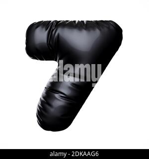 English alphabet black balloon digit font number character 7 seven on white background. Holidays and education concept. 3d rendering illustration Stock Photo