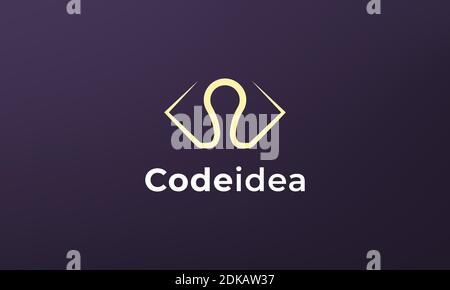 simple and modern power code logo Stock Vector