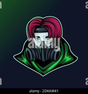 Assassin Ninja Esport Logo Gaming, Vector Illustration Mascot. Stock Vector