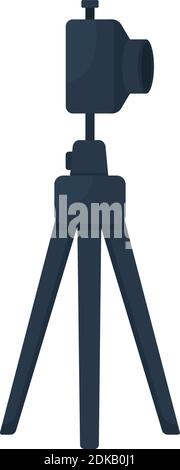 Camera on tripod flat color vector object. Blogging equipment. Photography job. Professional technology for vlogging isolated cartoon illustration for Stock Vector