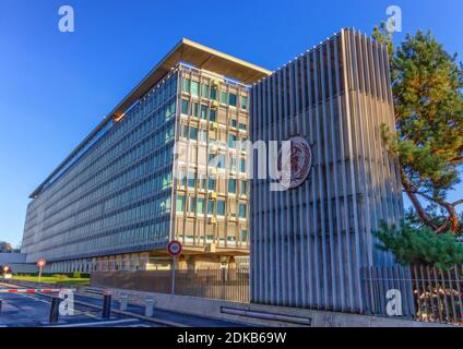 Geneva, Switzerland - December 07, 2020: World Health Organization, WHO - OMS, Headquarters Stock Photo