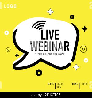 Live Webinar invite template. Banner live webinar promotion for social media. Eps 10 Stock Vector