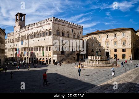 Perugia (Piazza IV. Novembre Stock Photo