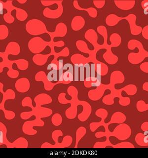 Neon pink and deep red groovy 1970s organic background, inspired by lava lamps and psychedelic art. Stock Vector