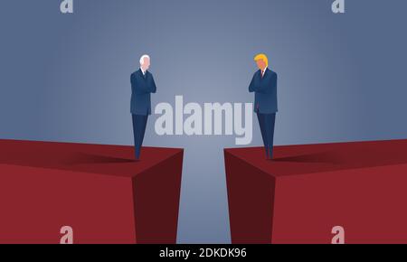 WASHINGTON, DC / USA - NOVEMBER 3, 2020:  The United States elections end with a whimper as the current administration challenges election results wit Stock Vector