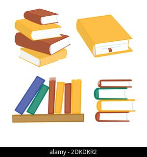 Stack of multi colored books. Vector illustration. Stock Vector