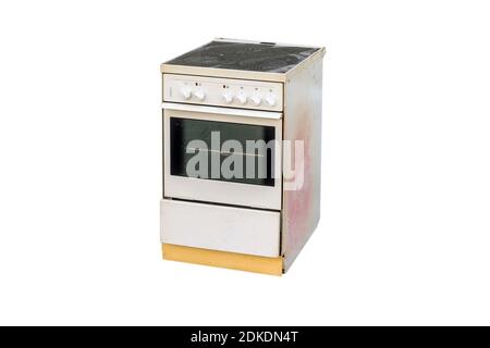 Old electric stove isolated on white background Stock Photo
