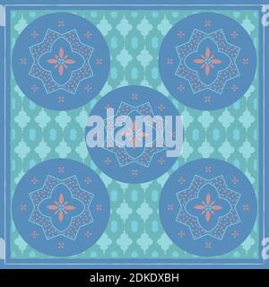 Silk Scarf Design. Geometric style Vector illustration Stock Vector