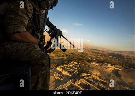 AFGHANISTAN - 23 March 2015 - US Air Force pararescueman, 83rd Expeditionary Rescue Squadron during a mission near Bagram Air Base in Afghanistan - Ph Stock Photo