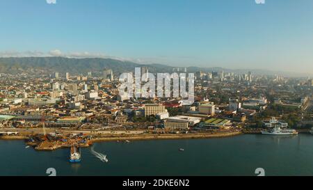 Cebu city overview is the capital city of the province of Cebu and is the second city of the Philippines after Metro Manila. Stock Photo