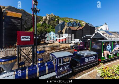 England, East Sussex, Hastings, The Miniture Railway and Rock-a-nore Station Stock Photo