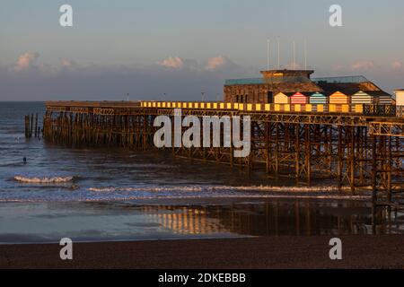England, East Sussex, Hastings, Hastings Beach and Pier Stock Photo