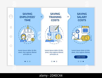 Hiring virtual assistant benefits onboarding vector template Stock Vector