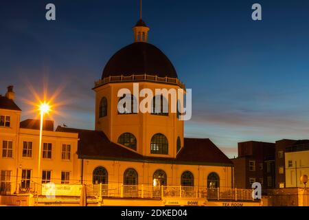 England, West Sussex, Worthing, The Art Deco Dome Cinema and Tea Room Building Stock Photo