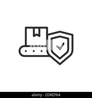 Production insurance color line icon. Isolated vector element. Stock Vector
