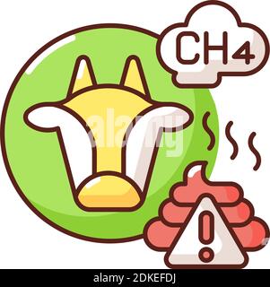 Farming livestock RGB color icon Stock Vector