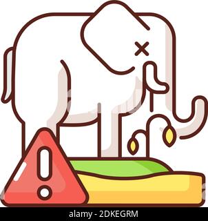 Biosphere extinction RGB color icon Stock Vector