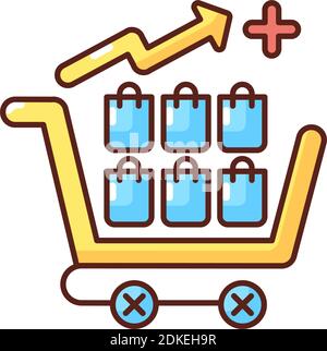 Overconsumption RGB color icon Stock Vector