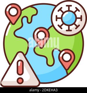 Mass diseases RGB color icon Stock Vector