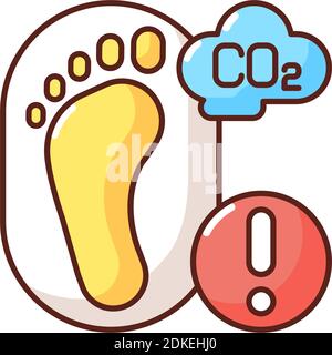 Carbon footprint RGB color icon Stock Vector