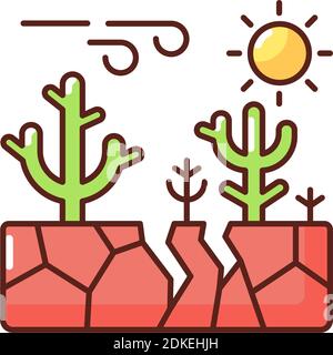 Climate change RGB color icon Stock Vector