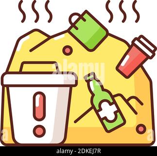 Solid waste RGB color icon Stock Vector