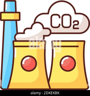 Air pollution RGB color icon Stock Vector