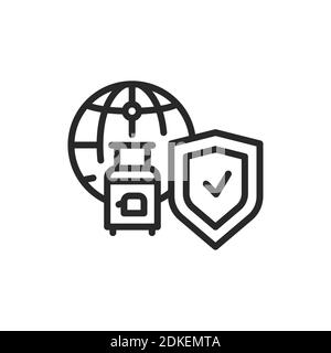 Travel insurance color line icon. Isolated vector element. Stock Vector