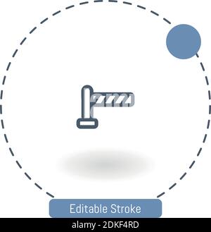 gate vector icon editable stroke outline icons for web and mobile Stock Vector