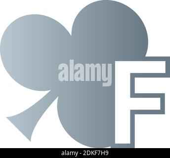 Letter F logo combined with shamrock icon design vector Stock Vector