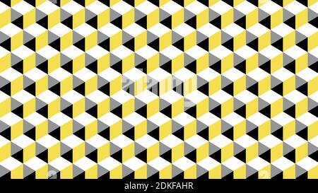 geometric seamless pattern in trendy Gray Yellow Stock Vector