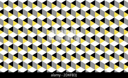 geometric seamless pattern in trendy Gray Yellow Stock Vector