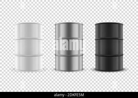 Download White Glossy Metal Barrel Mockup Template Stock Vector Image Art Alamy