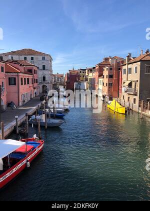 Chioggia, Vena Canal, boats, Venice Lagoon, Veneto, Italy Stock Photo