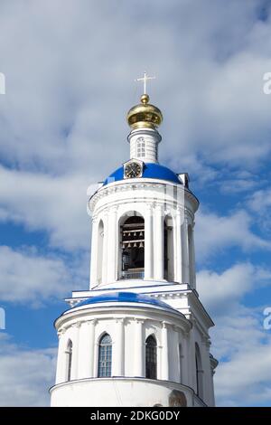 Belfry of Orthodox Holy Bogolyubovo Monastery in sunny summer day, Suzdal Region, Russia Stock Photo