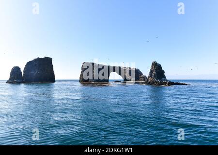 Arch Rock on Anacapa Island, Channel Islands National Park, California. Stock Photo