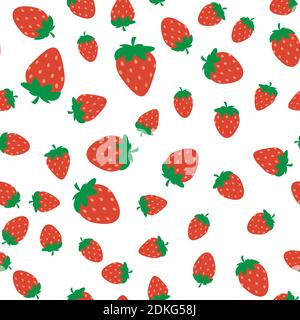 Seamless Strawberry pattern for Wedding, anniversary, birthday and party. Design for banner, poster, card, invitation and scrapbook. Vector Illustrati Stock Vector